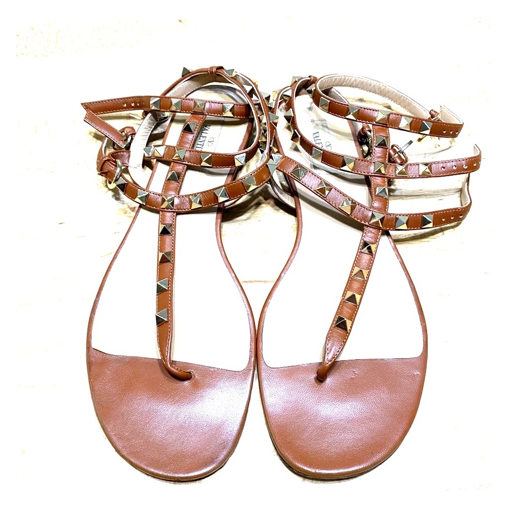 Valentino Gold Rockstud Sandal
